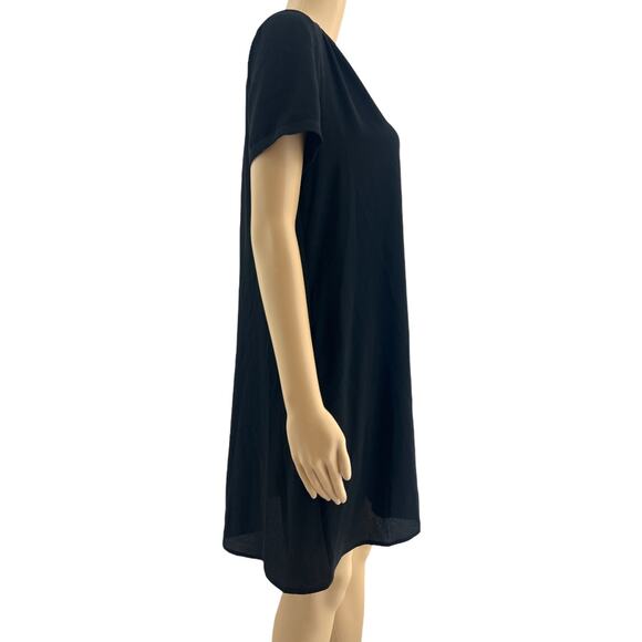 Lush SMALL Black Oversized Short Sleeve Tent Shift Mini Dress - Picture 3 of 5